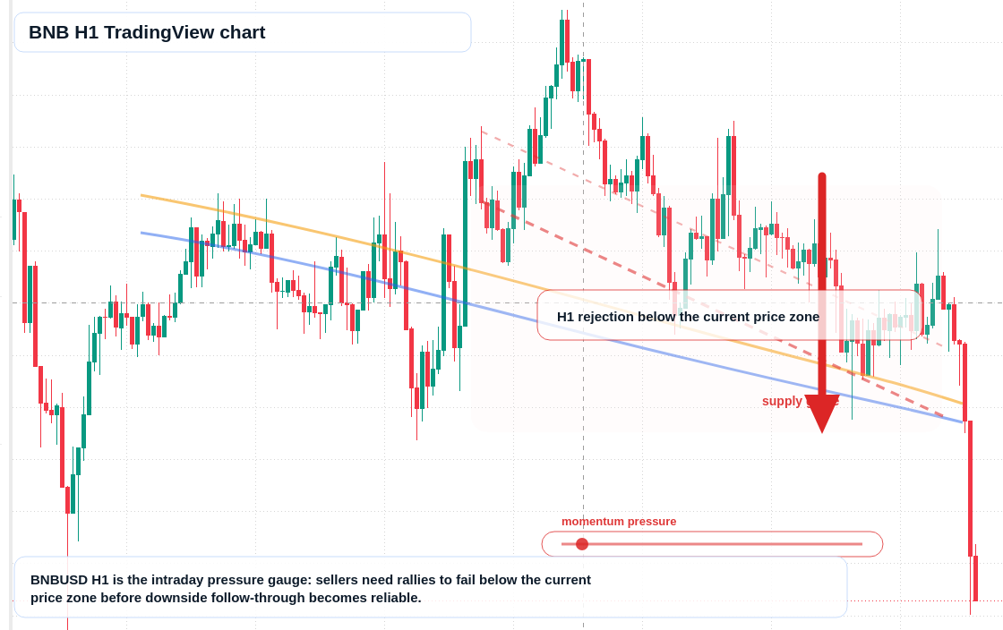 BNB H1 candlestick chart