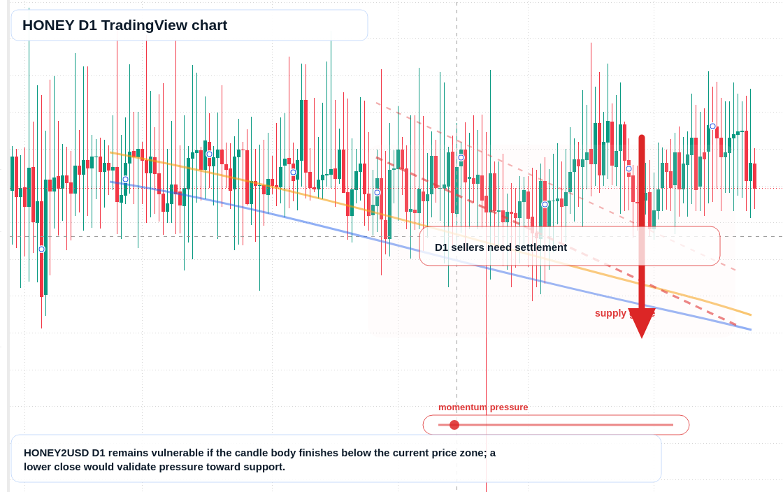 HONEY D1 candlestick chart
