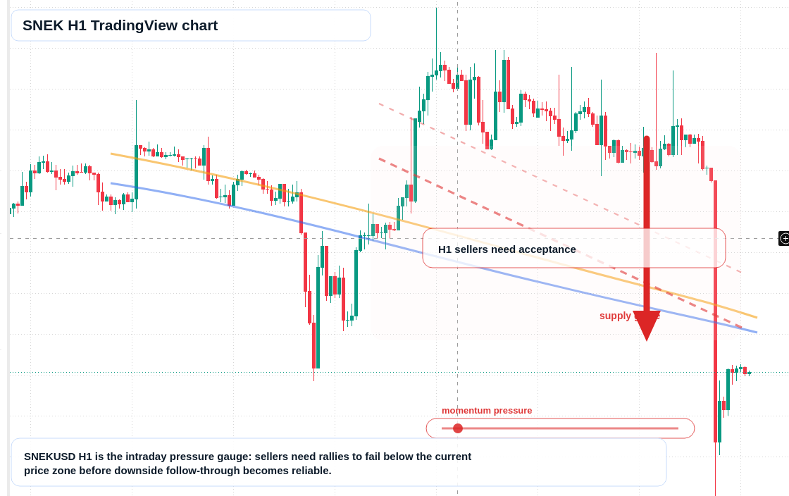 SNEK H1 candlestick chart