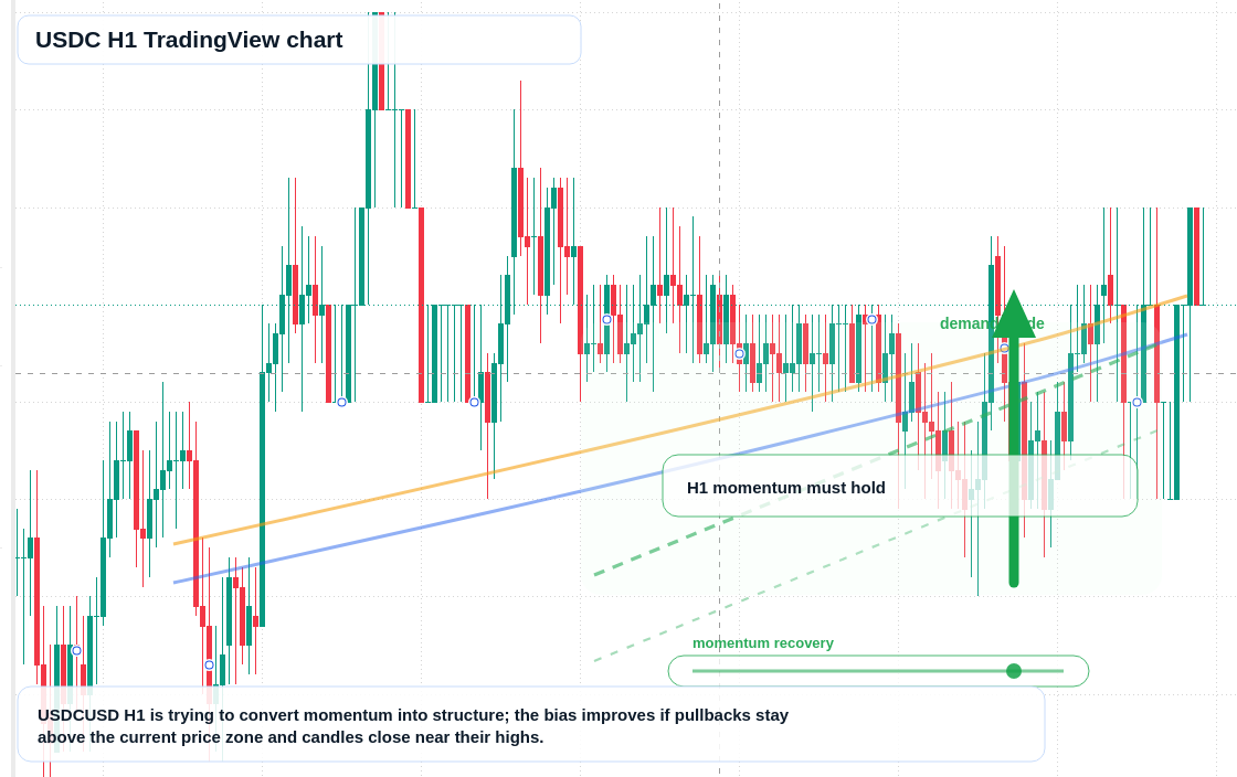 USDC H1 candlestick chart